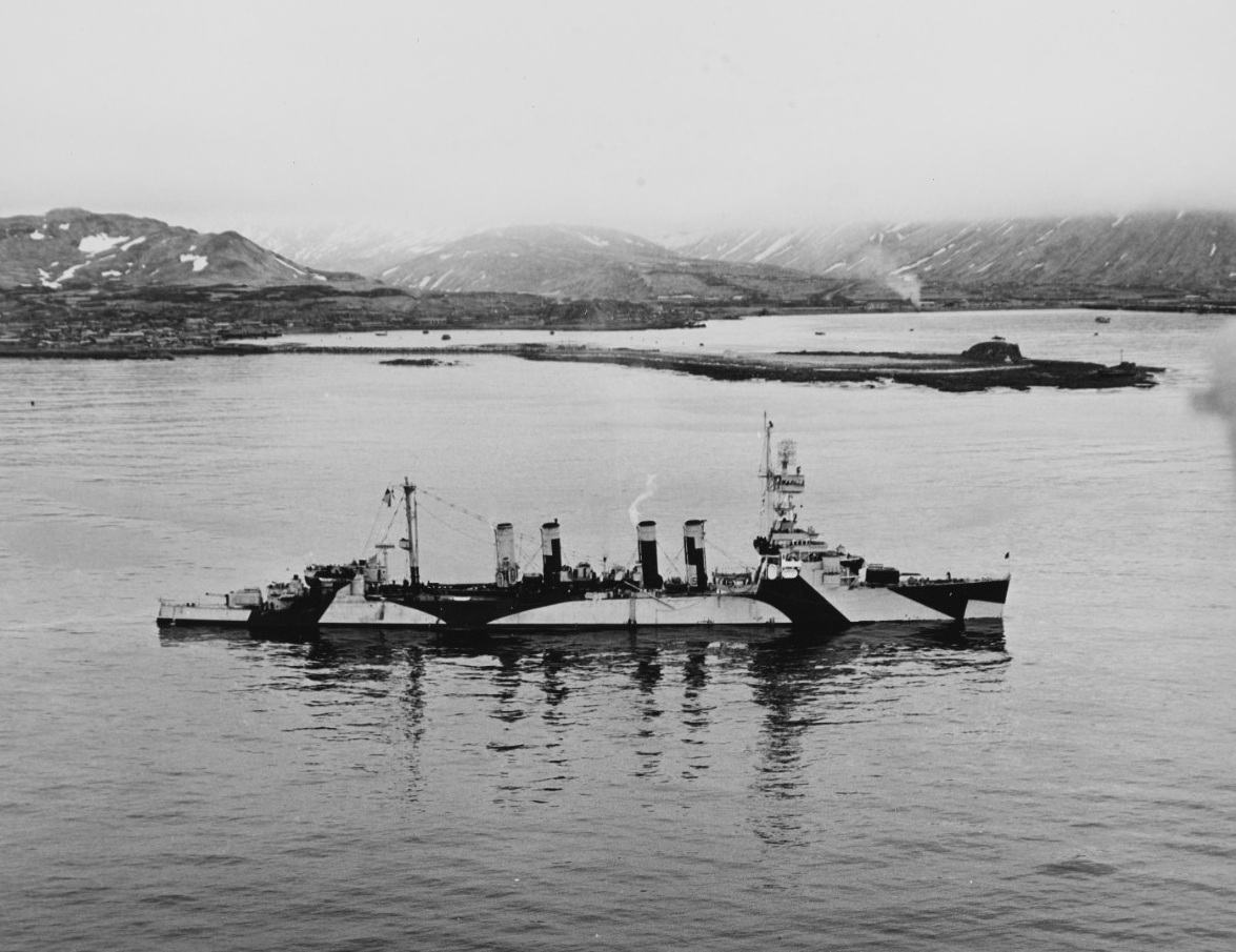  USS Raleigh in Attu’s Massacre Bay during June 1944,